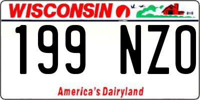 WI license plate 199NZO