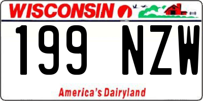WI license plate 199NZW