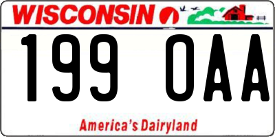 WI license plate 199OAA