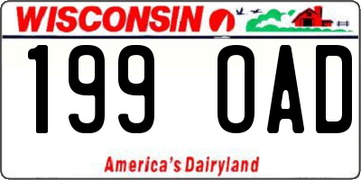 WI license plate 199OAD