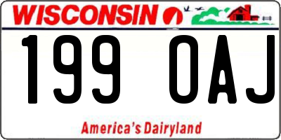 WI license plate 199OAJ