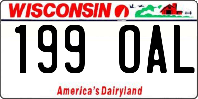 WI license plate 199OAL