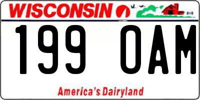 WI license plate 199OAM