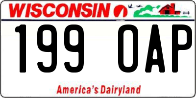 WI license plate 199OAP