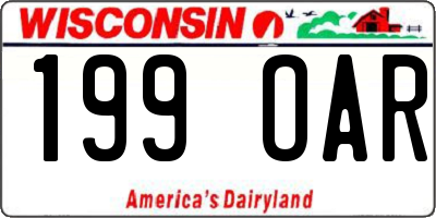 WI license plate 199OAR