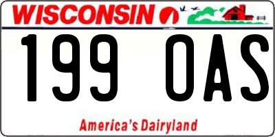 WI license plate 199OAS