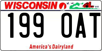 WI license plate 199OAT