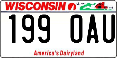WI license plate 199OAU
