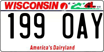 WI license plate 199OAY