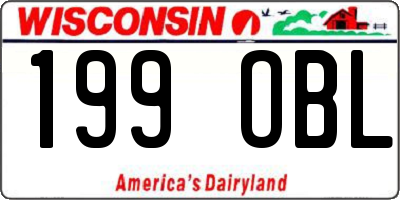 WI license plate 199OBL