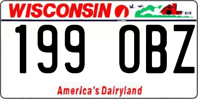 WI license plate 199OBZ