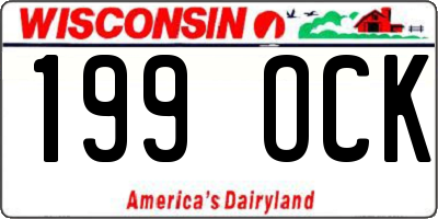 WI license plate 199OCK