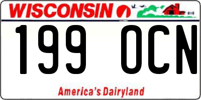 WI license plate 199OCN