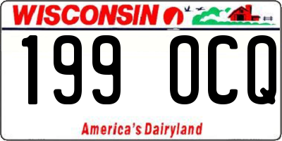WI license plate 199OCQ