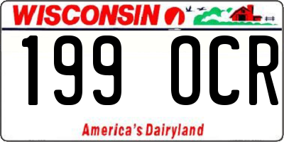 WI license plate 199OCR