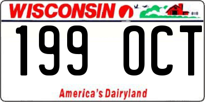 WI license plate 199OCT