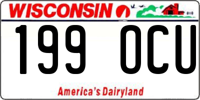 WI license plate 199OCU