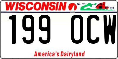 WI license plate 199OCW