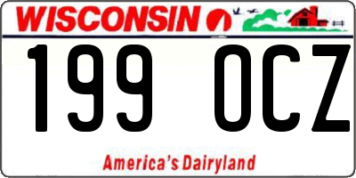 WI license plate 199OCZ