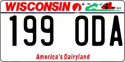 WI license plate 199ODA