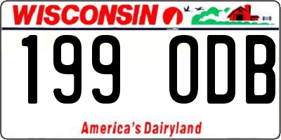 WI license plate 199ODB