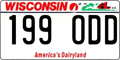 WI license plate 199ODD
