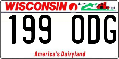 WI license plate 199ODG