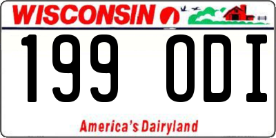 WI license plate 199ODI