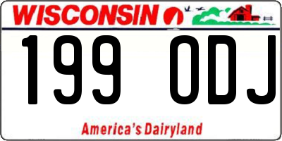 WI license plate 199ODJ