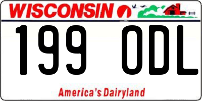 WI license plate 199ODL