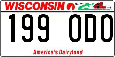 WI license plate 199ODO