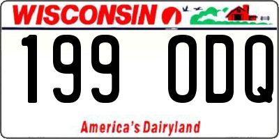 WI license plate 199ODQ