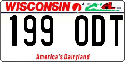 WI license plate 199ODT