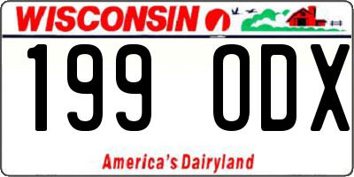 WI license plate 199ODX