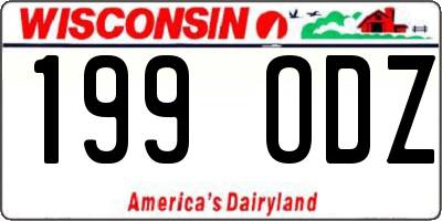 WI license plate 199ODZ