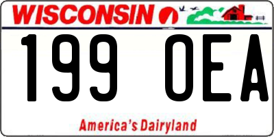 WI license plate 199OEA