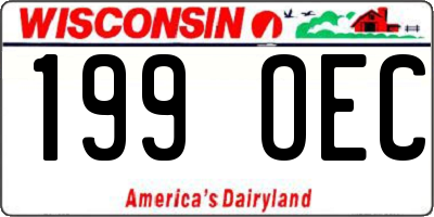 WI license plate 199OEC