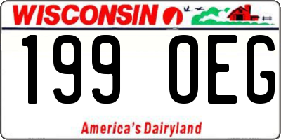 WI license plate 199OEG