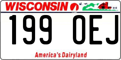 WI license plate 199OEJ