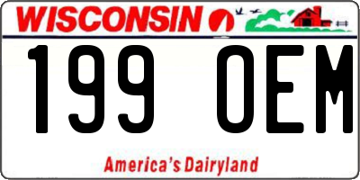 WI license plate 199OEM