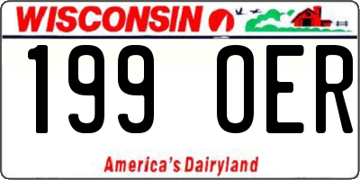 WI license plate 199OER