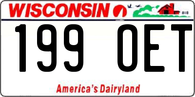 WI license plate 199OET
