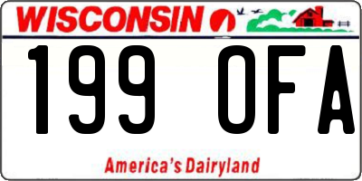 WI license plate 199OFA