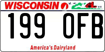 WI license plate 199OFB