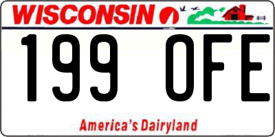 WI license plate 199OFE