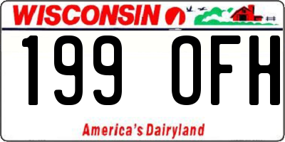 WI license plate 199OFH