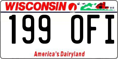 WI license plate 199OFI