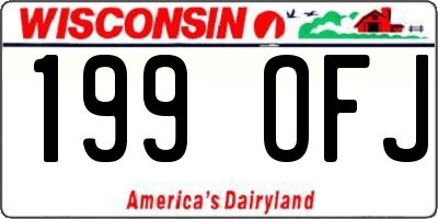 WI license plate 199OFJ