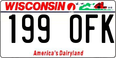WI license plate 199OFK