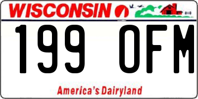WI license plate 199OFM